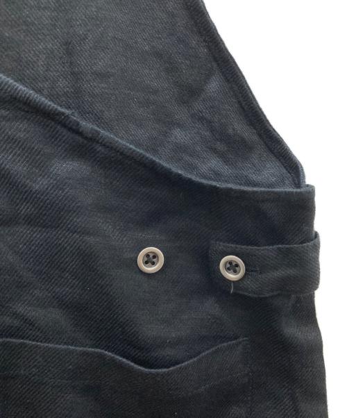 KAGURE（カグレ）KAGURE (カグレ) リネンバッククロスサロペット ブラック サイズ:Freeの古着・服飾アイテム