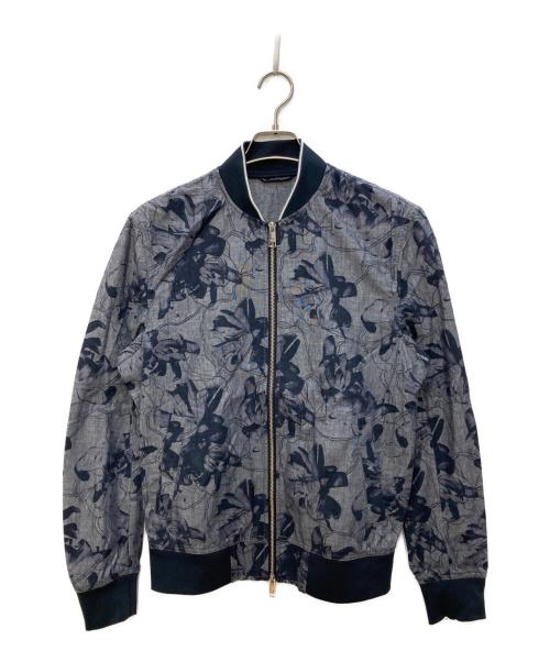ARMANI EXCHANGE（アルマーニ エクスチェンジ）ARMANI EXCHANGE (アルマーニ エクスチェンジ) フラワープリント ジップアップジャケット ネイビー サイズ:Ｓの古着・服飾アイテム