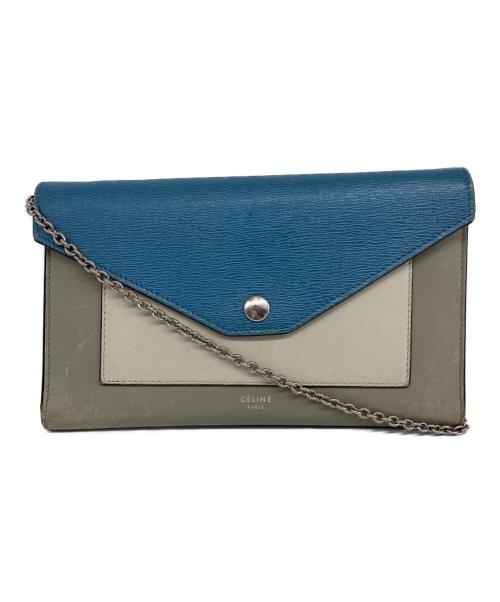 CELINE（セリーヌ）CELINE (セリーヌ) チェーンウォレットショルダーバッグ グレーの古着・服飾アイテム