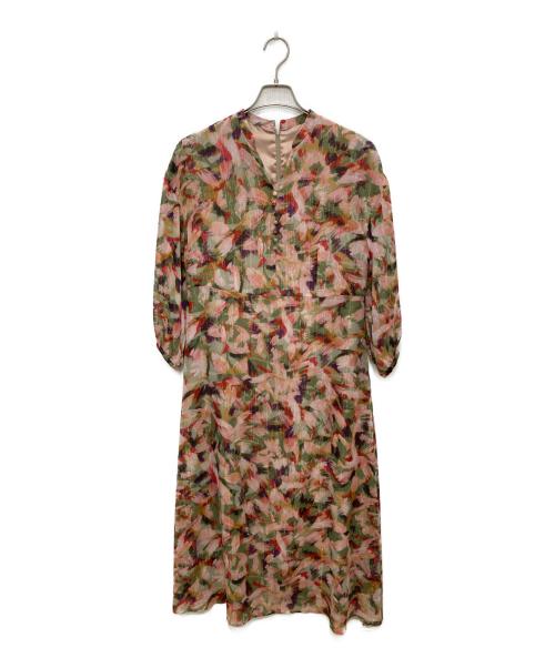 UNTITLED（アンタイトル）UNTITLED (アンタイトル) リーフプリントシフォンワンピース マルチカラー サイズ:Ｌ 未使用品の古着・服飾アイテム