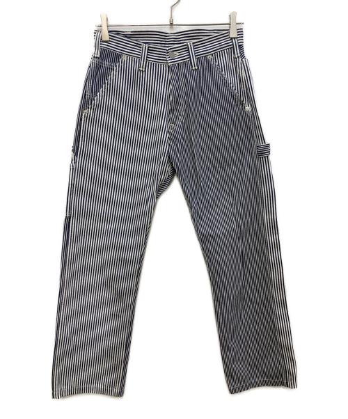 KOJIMA GENES（コジマジーンズ）KOJIMA GENES (コジマジーンズ) ストライプペインターデニムパンツ ホワイト×ネイビー サイズ:Ｗ30の古着・服飾アイテム