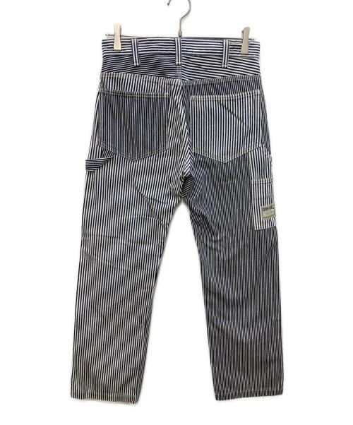 KOJIMA GENES（コジマジーンズ）KOJIMA GENES (コジマジーンズ) ストライプペインターデニムパンツ ホワイト×ネイビー サイズ:Ｗ30の古着・服飾アイテム