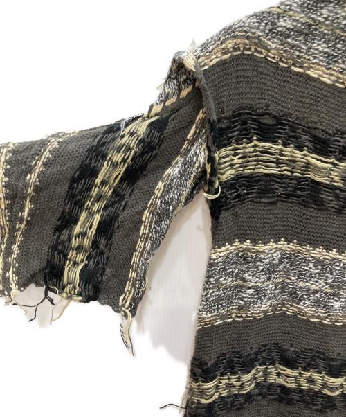 PERVERZE（パーバーズ）PERVERZE (パーバーズ) Wave Border Droopy Knit グレー サイズ:FREEの古着・服飾アイテム
