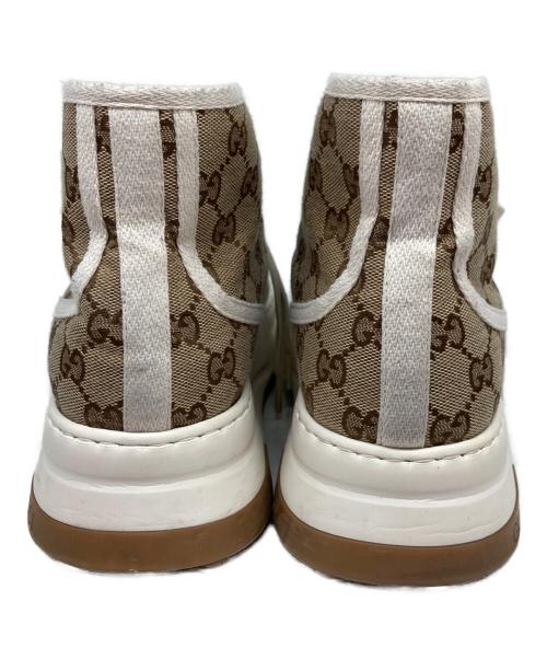 GUCCI（グッチ）GUCCI (グッチ) GGキャンバスハイカットスニーカー ベージュ サイズ:8 1/2の古着・服飾アイテム