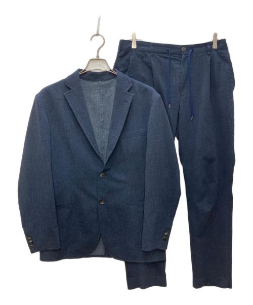 BEAMS HEART（ビームスハート）BEAMS HEART (ビームスハート) シアサッカーデニムプリントセットアップ インディゴ サイズ:50の古着・服飾アイテム