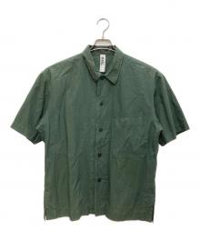 MHL（エムエイチエル）の古着「HIGH TWISTED COTTON POPLIN SS SHIRT/ハイ　ツイステッド　コットン　ポップリン　SS　シート」｜オリーブ