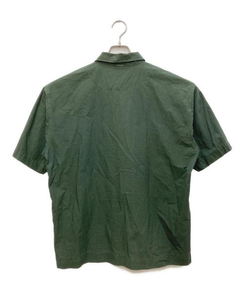 MHL（エムエイチエル）MHL (エムエイチエル) HIGH TWISTED COTTON POPLIN SS SHIRT/ハイ　ツイステッド　コットン　ポップリン　SS　シート オリーブ サイズ:Ｌの古着・服飾アイテム