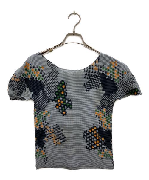 me ISSEY MIYAKE（ミーイッセイ ミヤケ）me ISSEY MIYAKE (ミーイッセイ ミヤケ) 総柄プリーツカットソー グレー サイズ:FREEの古着・服飾アイテム