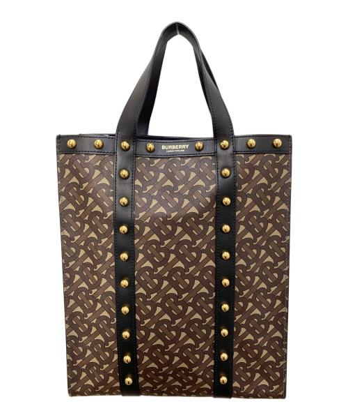 BURBERRY（バーバリー）BURBERRY (バーバリー) スモール モノグラムプリント Eキャンバス トートバッグ ブラウンの古着・服飾アイテム