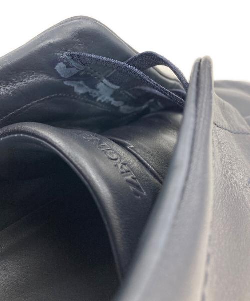 ZEGNA（ゼニア）ZEGNA (ゼニア) TRIPLE STITCH SECONDSKIN レザー スニーカー ブラック サイズ:８1/2UKの古着・服飾アイテム