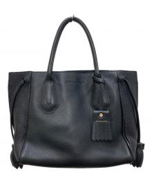 LONGCHAMP（ロンシャン）の古着「ペネロペ レザーハンドバッグ」｜ブラック