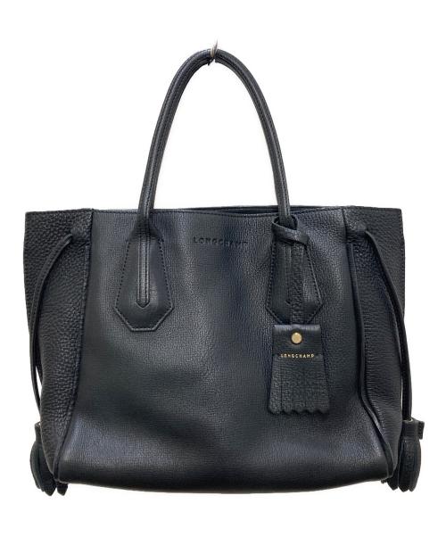 LONGCHAMP（ロンシャン）LONGCHAMP (ロンシャン) ペネロペ レザーハンドバッグ ブラックの古着・服飾アイテム