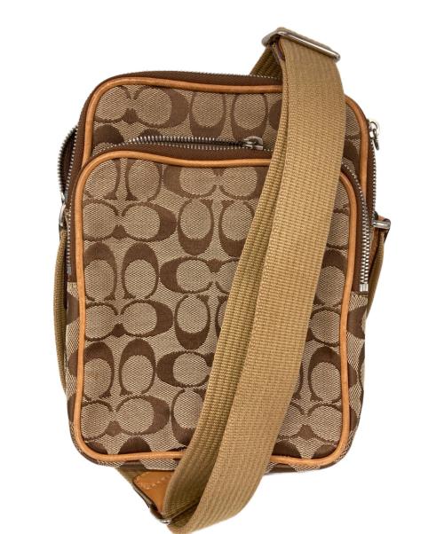 COACH（コーチ）COACH (コーチ) シグネチャーショルダーバッグ ベージュの古着・服飾アイテム