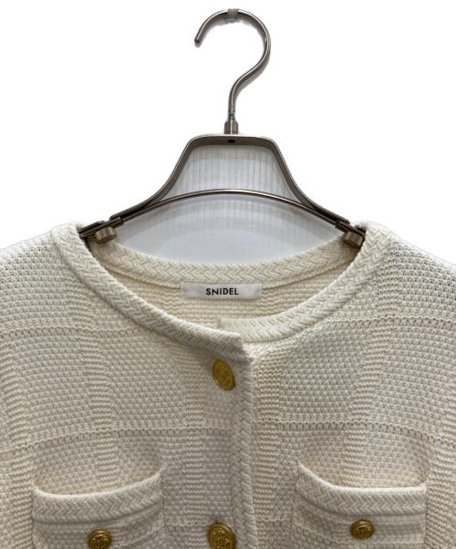 Snidel（スナイデル）Snidel (スナイデル) ツイード ニットジャケット ホワイト サイズ:Freeの古着・服飾アイテム