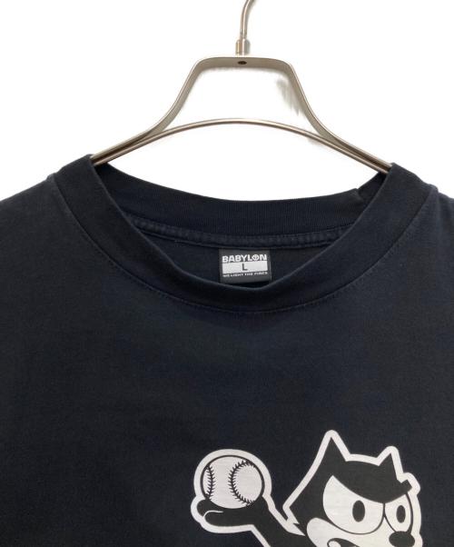 BABYLONE（バビロン）BABYLONE (バビロン) Felix the Cat (フィリックスザキャット) ロングスリーブTシャツ ブラック サイズ:Ｌの古着・服飾アイテム