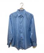 AURALEEオーラリー）の古着「COTTON SILK STRIPE SHIRT」｜ブルー