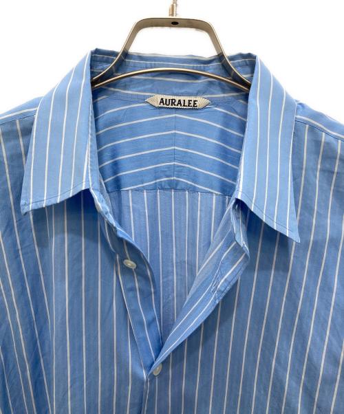 AURALEE（オーラリー）AURALEE (オーラリー) COTTON SILK STRIPE SHIRT ブルー サイズ:4の古着・服飾アイテム