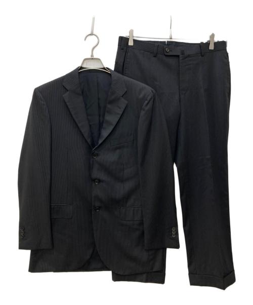 RING JACKET（リングジャケット）RING JACKET (リングジャケット) 3Bピンストライプセットアップスーツ ブラック サイズ:46の古着・服飾アイテム