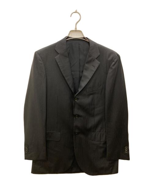 RING JACKET（リングジャケット）RING JACKET (リングジャケット) 3Bピンストライプセットアップスーツ ブラック サイズ:46の古着・服飾アイテム