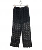 sara mallikaサラマリカ）の古着「GEOMETRIC LACE RELAX PANT」｜ブラック