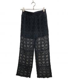 sara mallika（サラマリカ）の古着「GEOMETRIC LACE RELAX PANT」｜ブラック