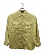 MAISON SPECIALメゾンスペシャル）の古着「Bicolor Stitched Suede Shirt」｜ライム