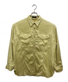 MAISON SPECIAL（メゾンスペシャル）の古着「Bicolor Stitched Suede Shirt」｜ライム