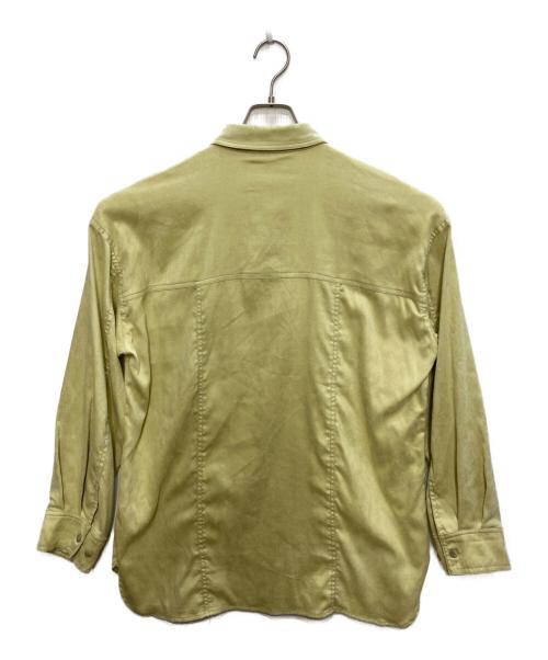 MAISON SPECIAL（メゾンスペシャル）MAISON SPECIAL (メゾンスペシャル) Bicolor Stitched Suede Shirt ライム サイズ:freeの古着・服飾アイテム