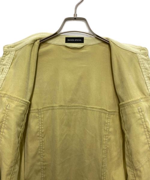 MAISON SPECIAL（メゾンスペシャル）MAISON SPECIAL (メゾンスペシャル) Bicolor Stitched Suede Shirt ライム サイズ:freeの古着・服飾アイテム