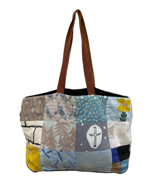 mina perhonen（ミナ ペルホネン）mina perhonen (ミナ ペルホネン) piece bag ピースバッグ　トートバッグ アイボリーの古着・服飾アイテム