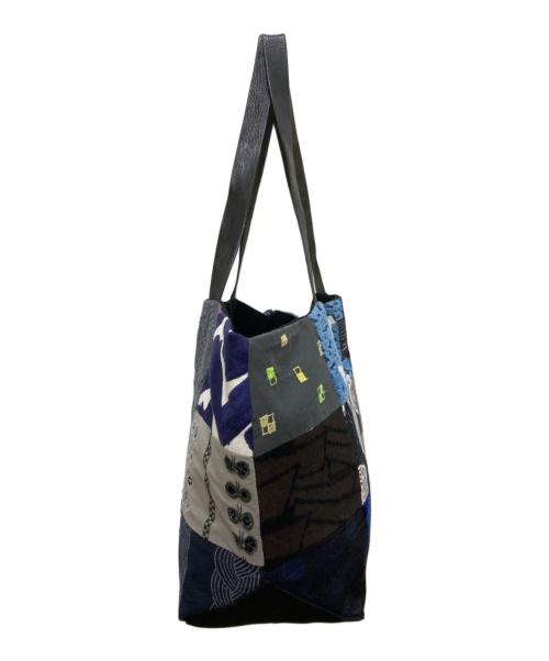 mina perhonen（ミナ ペルホネン）mina perhonen (ミナ ペルホネン) piece bag　ピースバッグ　トートバッグ ブルーの古着・服飾アイテム