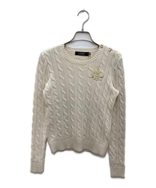 LAUREN RALPH LAUREN（ローレンラルフローレン）LAUREN RALPH LAUREN (ローレンラルフローレン) ケーブルニット アイボリー サイズ:XXSの古着・服飾アイテム