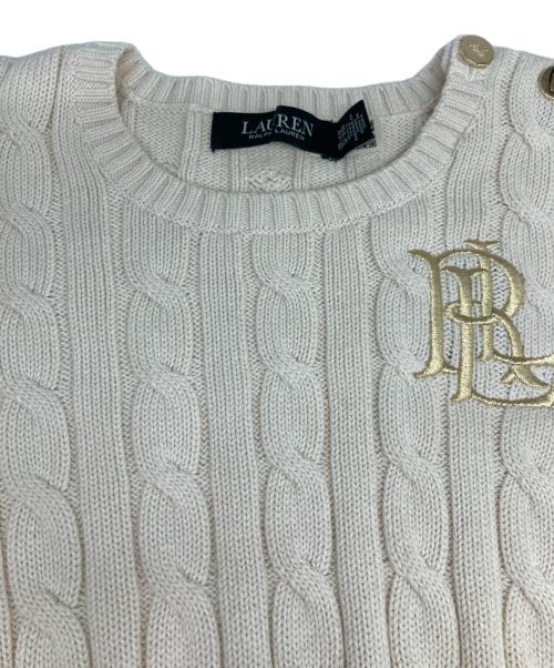 LAUREN RALPH LAUREN（ローレンラルフローレン）LAUREN RALPH LAUREN (ローレンラルフローレン) ケーブルニット アイボリー サイズ:XXSの古着・服飾アイテム