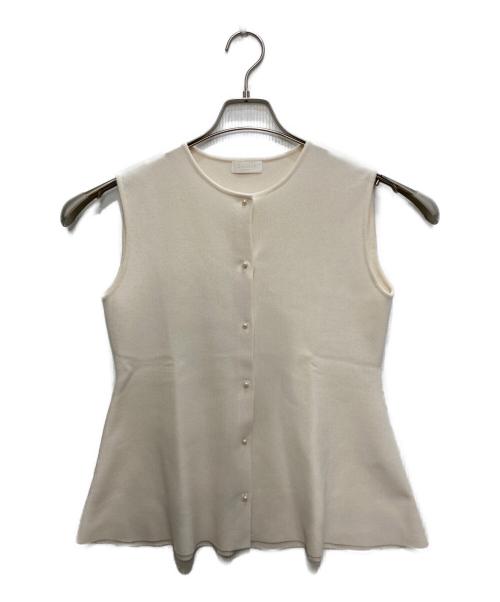 BALLSEY（ボールジィ）BALLSEY (ボールジィ) ミラノリブ ノースリーブプルオーバー ベージュ サイズ:Sの古着・服飾アイテム