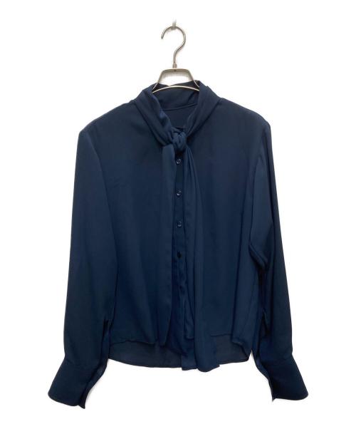 Spick and Span（スピック＆スパン）Spick and Span (スピック＆スパン) バックサテンボウタイブラウス ネイビー サイズ:ＦＲＥＥ　の古着・服飾アイテム