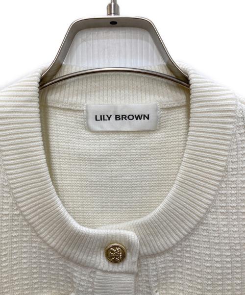 Lily Brown（リリーブラウン）Lily Brown (リリーブラウン) コットンニットジャケット ホワイト サイズ:FREEの古着・服飾アイテム