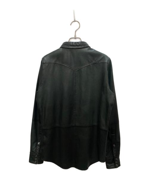 DIESEL（ディーゼル）DIESEL (ディーゼル) レザーシャツ ブラック サイズ:XSの古着・服飾アイテム