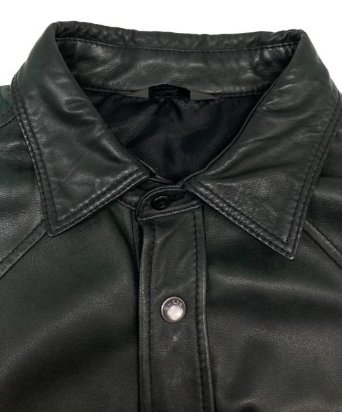 DIESEL（ディーゼル）DIESEL (ディーゼル) レザーシャツ ブラック サイズ:XSの古着・服飾アイテム