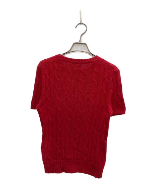 POLO RALPH LAUREN（ポロ・ラルフローレン）POLO RALPH LAUREN (ポロ・ラルフローレン) 半袖ケーブルニット レッド サイズ:Sの古着・服飾アイテム