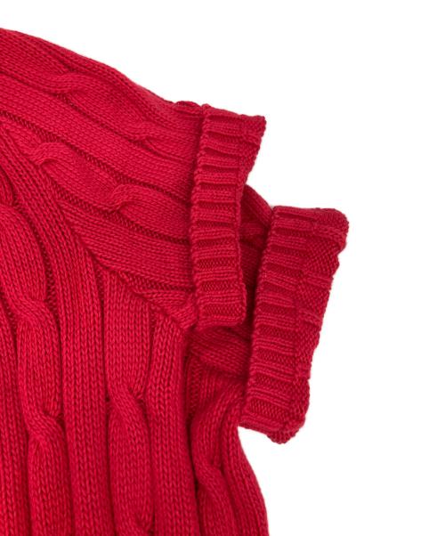 POLO RALPH LAUREN（ポロ・ラルフローレン）POLO RALPH LAUREN (ポロ・ラルフローレン) 半袖ケーブルニット レッド サイズ:Sの古着・服飾アイテム