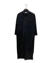 SACRA（サクラ）の古着「RIPPLED FINISH NYLON JUMPSUIT」｜ブラック