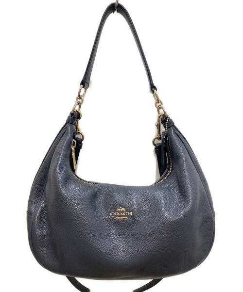 COACH（コーチ）COACH (コーチ) レザー 2WAYショルダーバッグ ネイビーの古着・服飾アイテム