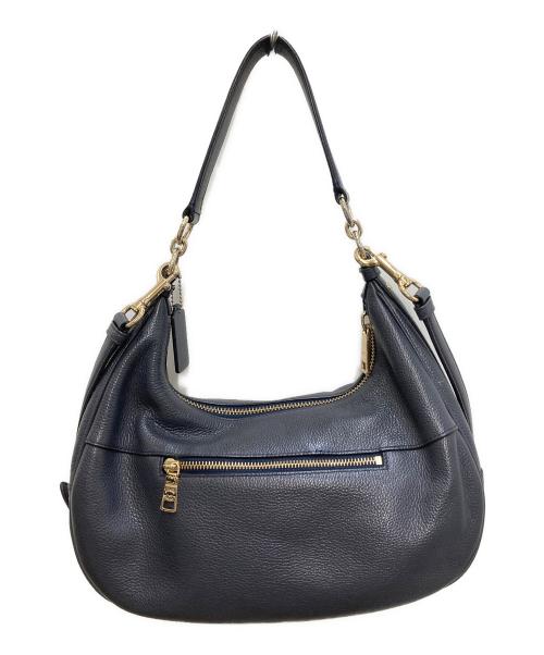 COACH（コーチ）COACH (コーチ) レザー 2WAYショルダーバッグ ネイビーの古着・服飾アイテム
