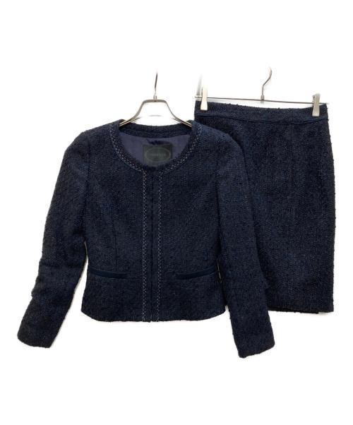 UNTITLED（アンタイトル）UNTITLED (アンタイトル) ラメノーカラーツイードセットアップ ネイビー サイズ:1の古着・服飾アイテム