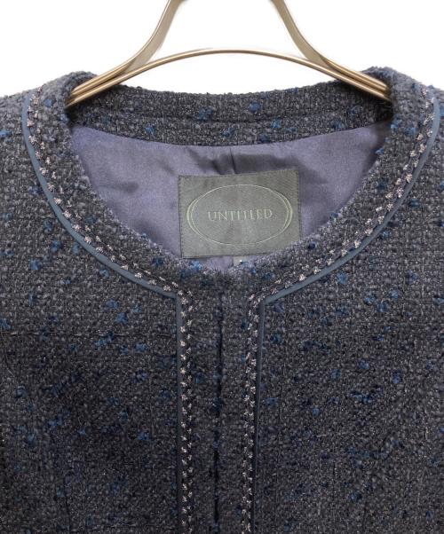 UNTITLED（アンタイトル）UNTITLED (アンタイトル) ラメノーカラーツイードセットアップ ネイビー サイズ:1の古着・服飾アイテム