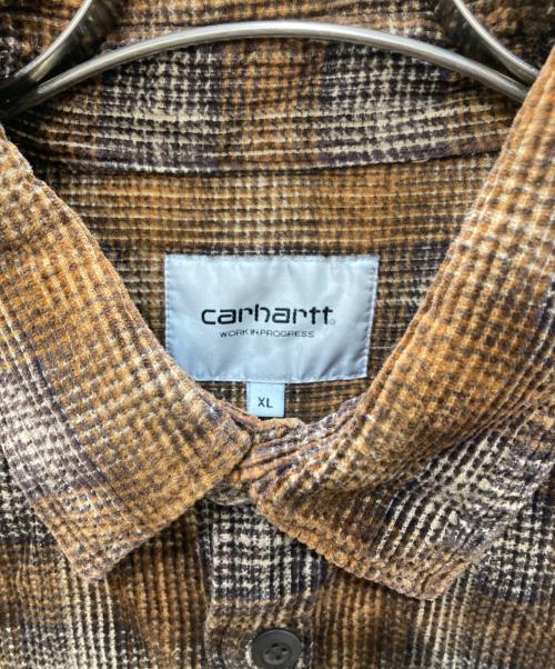 CarHartt（カーハート）CarHartt (カーハート) コーデュロイチェックシャツ ブラウン サイズ:XLの古着・服飾アイテム
