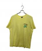 stussyステューシー）の古着「フラワープリントTシャツ」｜イエロー