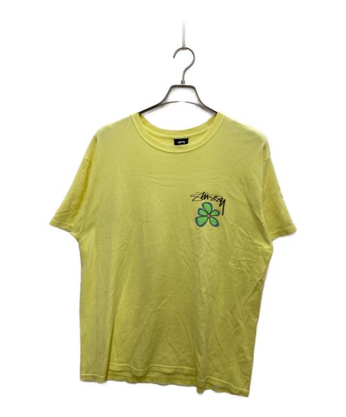 stussy（ステューシー）stussy (ステューシー) フラワープリントTシャツ イエロー サイズ:Lの古着・服飾アイテム
