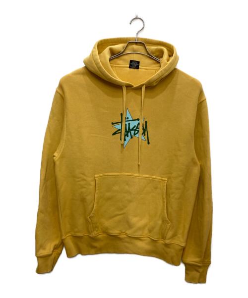 stussy（ステューシー）stussy (ステューシー) プルオーバーパーカー イエロー サイズ:Mの古着・服飾アイテム