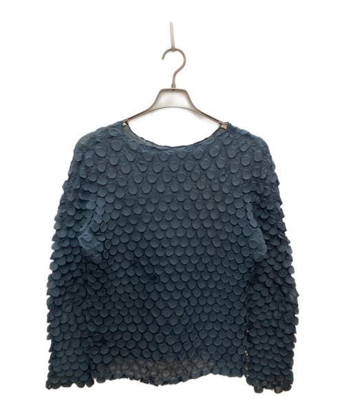 ISSEY MIYAKE（イッセイミヤケ）ISSEY MIYAKE (イッセイミヤケ) ロングスリーブ ポップコーン変形カットソー グリーン サイズ:-の古着・服飾アイテム
